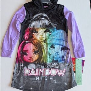 Rainbow High Kids Pajamas Nightgown - Black and Purple 4/5 NWT